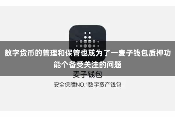 数字货币的管理和保管也成为了一麦子钱包质押功能个备受关注的问题