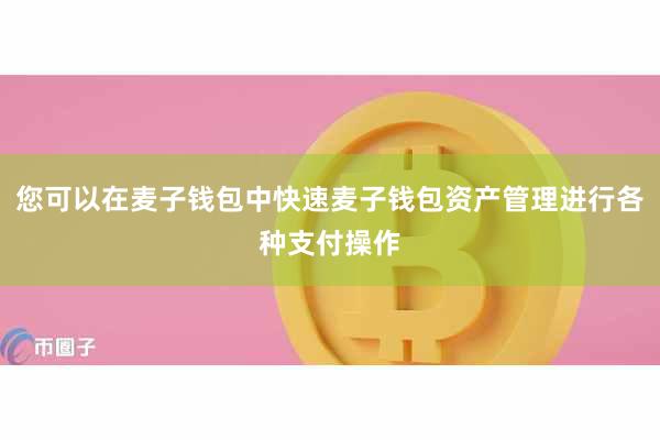 您可以在麦子钱包中快速麦子钱包资产管理进行各种支付操作