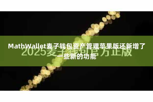 MathWallet麦子钱包资产管理苹果版还新增了一些新的功能