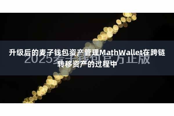 升级后的麦子钱包资产管理MathWallet在跨链转移资产的过程中