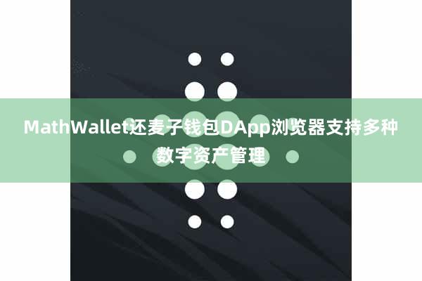 MathWallet还麦子钱包DApp浏览器支持多种数字资产管理